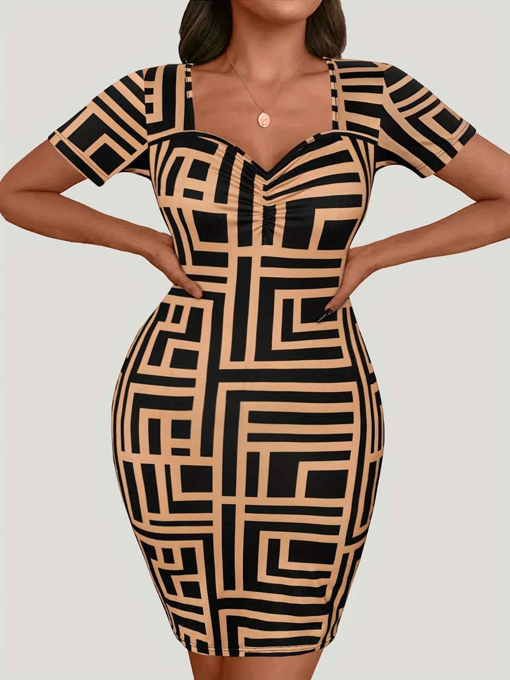 Plus Size Sweetheart Neck Short Sleeve Mini Dress by Wild and Free Boutique