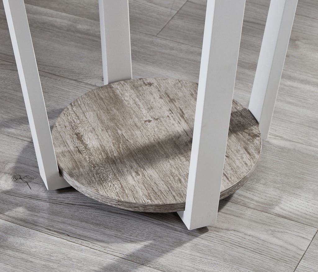 Elysian - Contemporary Round End Table With Shelf - Gray by Unique Piece Furniture