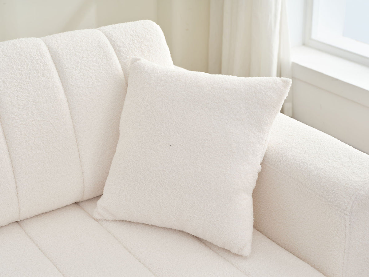 Jessica - Lamb Wool Sectional Sofa With Chaise, Versatile Configuration by Unique Piece Furniture