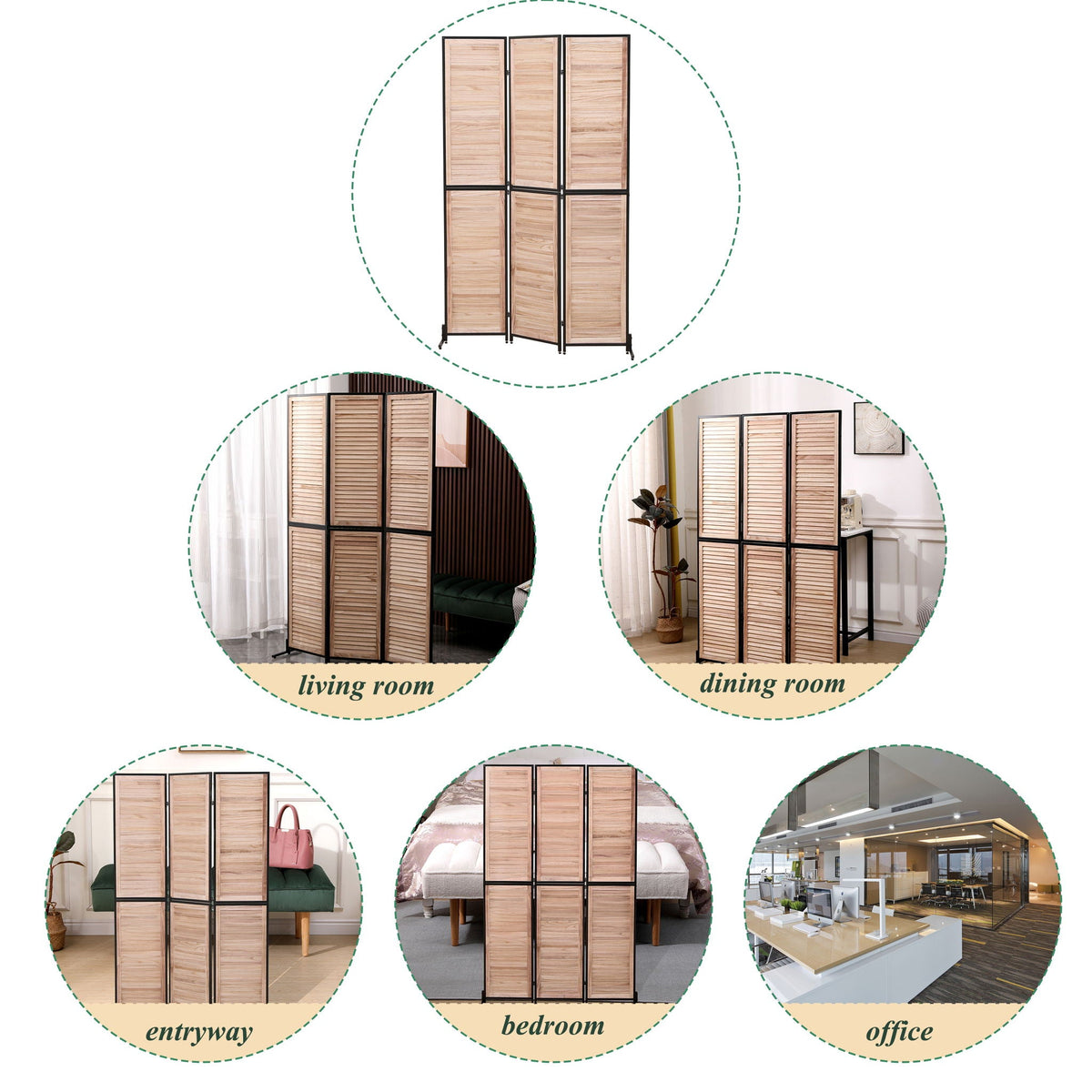 Rustic 3 Panel Room Dividers And Folding Privacy Screen by Unique Piece Furniture