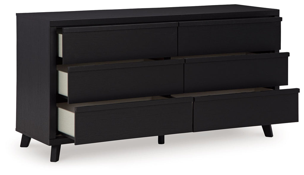 Danziar - Six Drawer Dresser - Black by Unique Piece Furniture