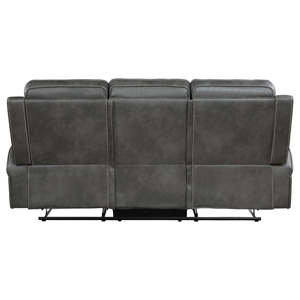 Raelynn Upholstered Track Arm Motion Sofa Grey by Unique Piece Furniture