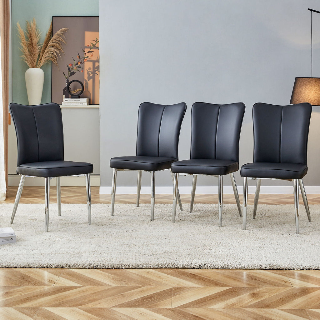 Modern Minimalist Dining Chairs With Metal Legs by Unique Piece Furniture