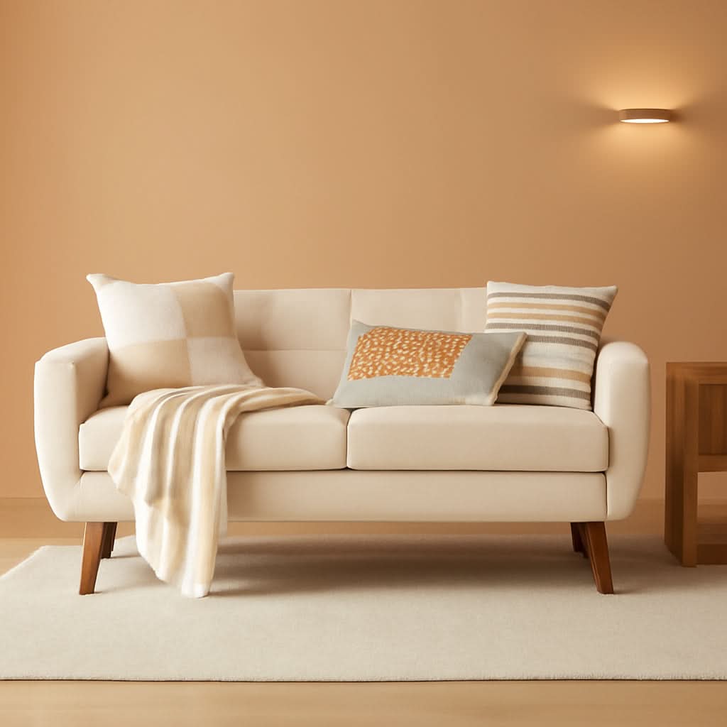 Modern Compact Beige Loveseat For Small Living Rooms by ShipItFurniture