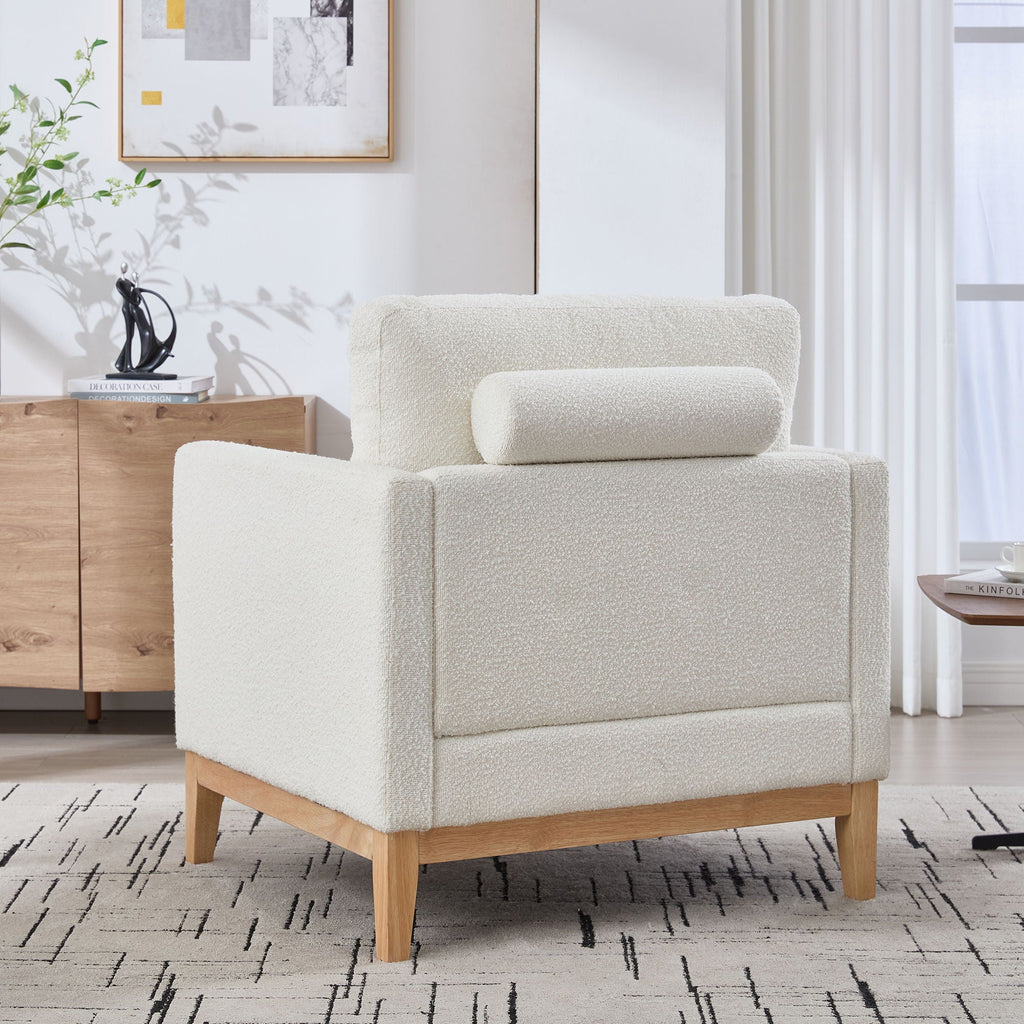 Wide Modern Performance Accent Chair With Natural Legs by Unique Piece Furniture