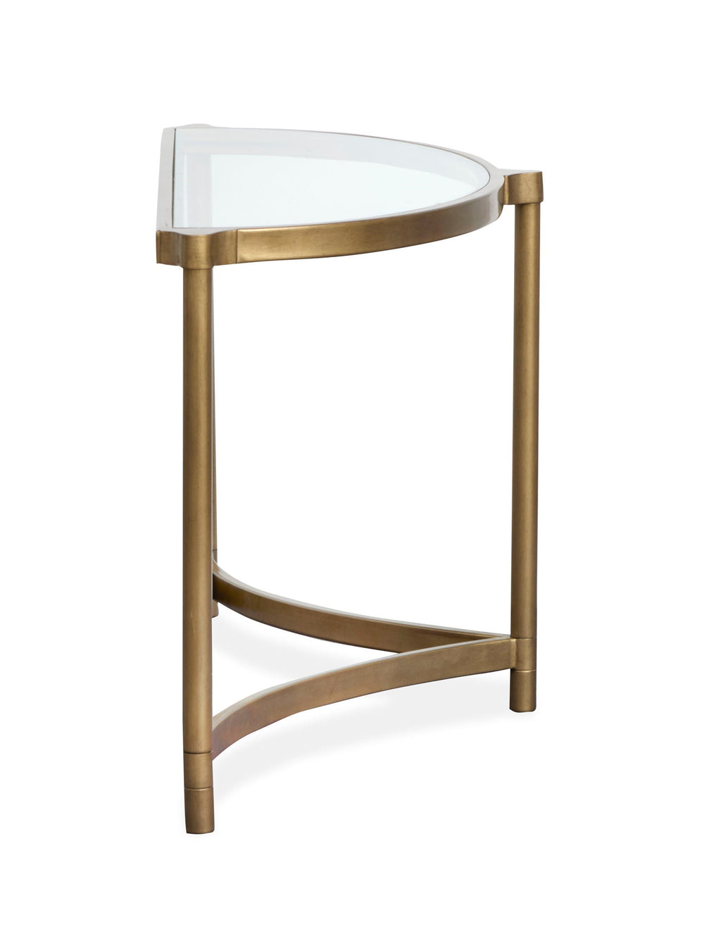 Cassidy - Demilune Sofa Table - Aged Brass And Volakas Classic by Unique Piece Furniture