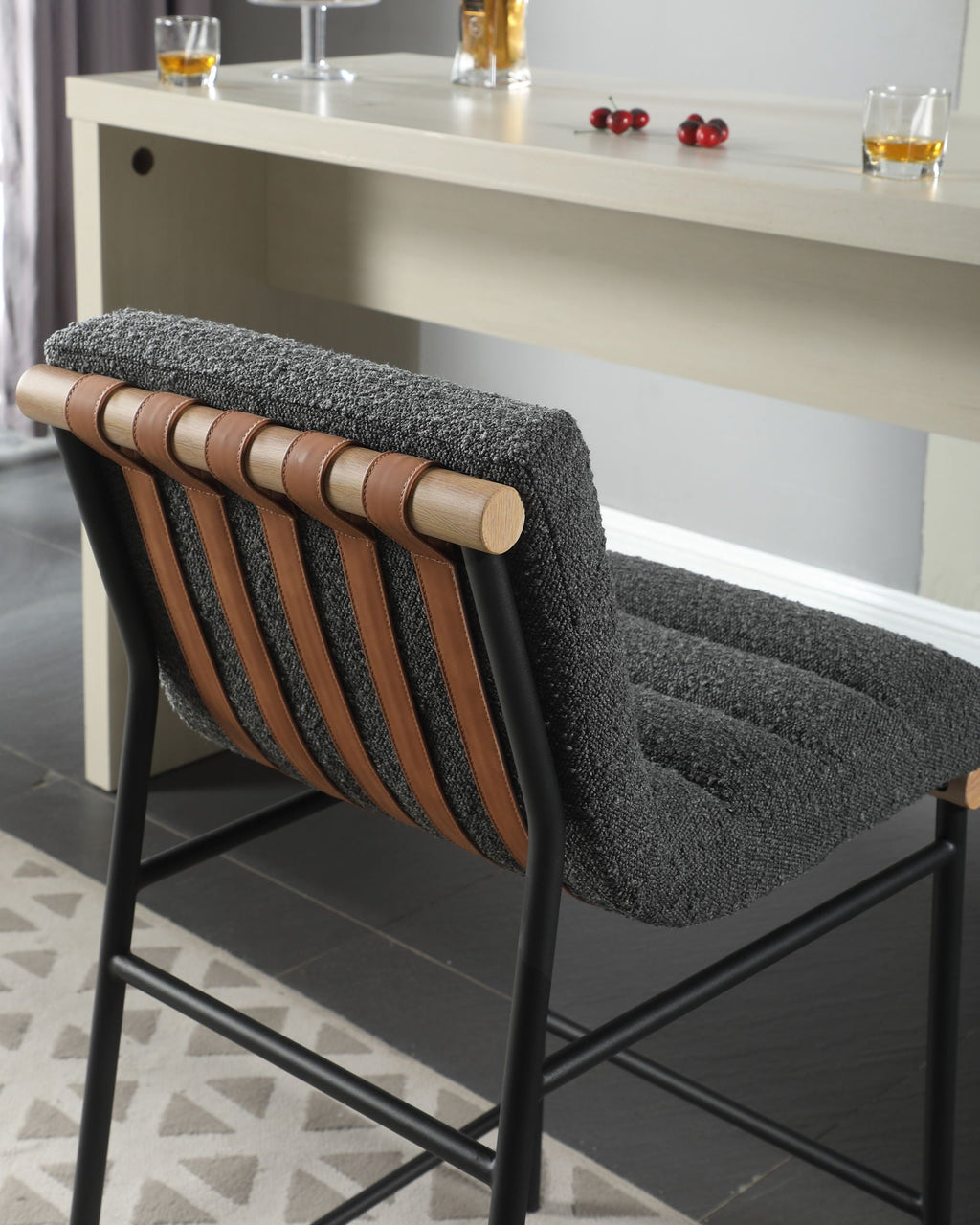 Lahni - 17" Boucle Fabric Counter Height Chair by Unique Piece Furniture