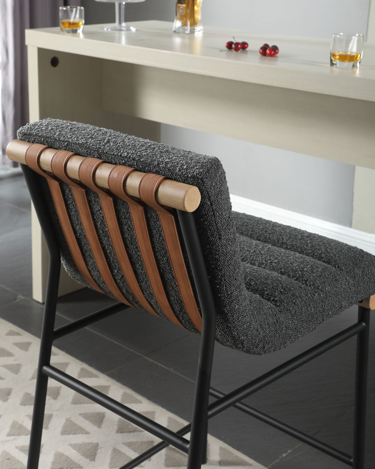 Lahni - 17" Boucle Fabric Counter Height Chair by Unique Piece Furniture