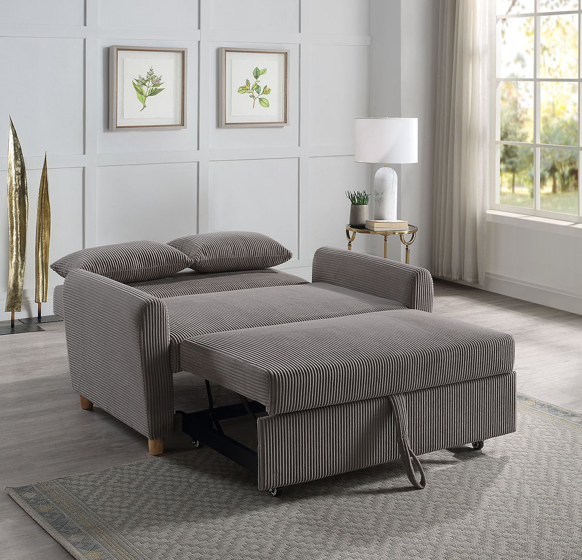 Justine - Convertible Sleeper Loveseat - Brown by Unique Piece Furniture