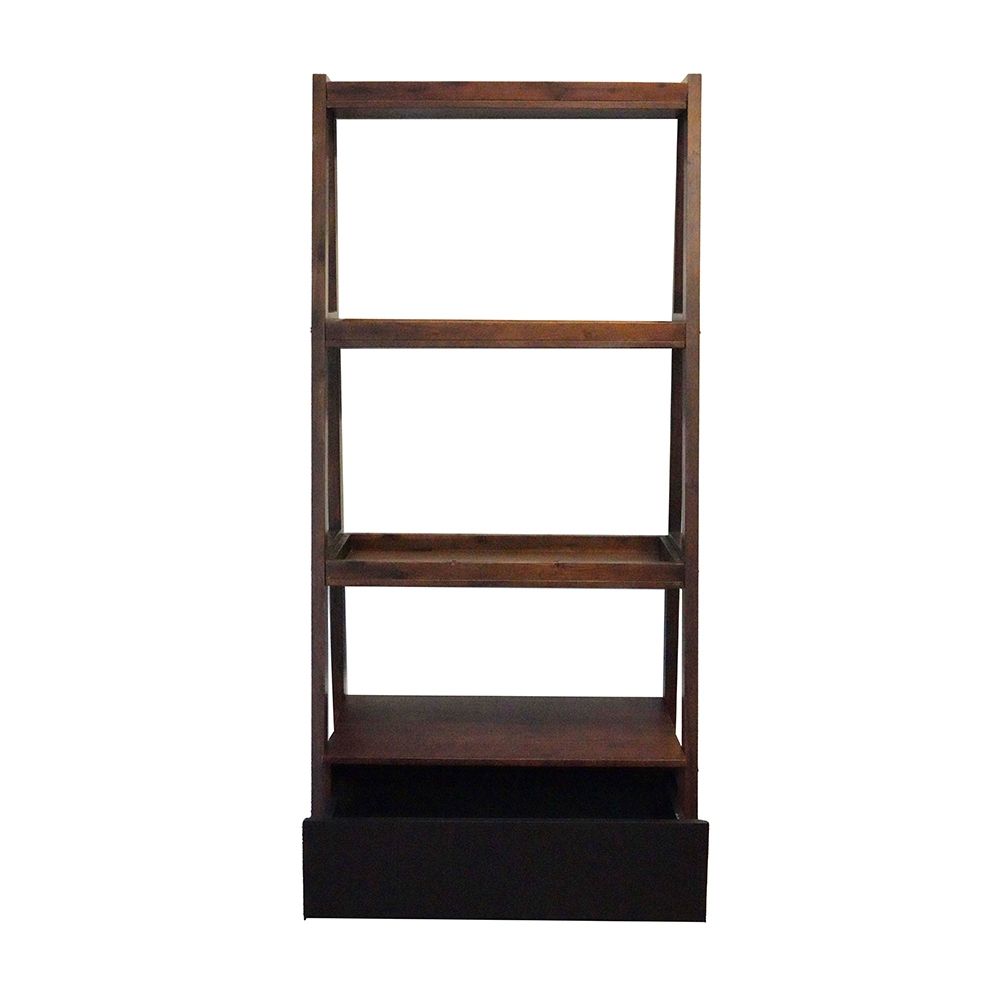 Ladder Shelf, Ladder Style Display Shelf - Natural Wood / Brown by Unique Piece Furniture