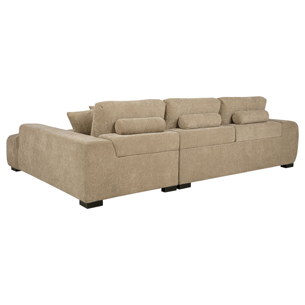 Octavia Upholstered Sectional Chaise Sofa Camel by Unique Piece Furniture