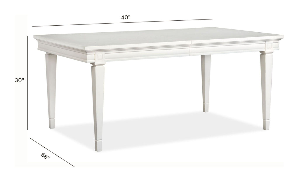 Willowbrook - Extendable Rectangular Dining Table - Egg Shell White by Unique Piece Furniture