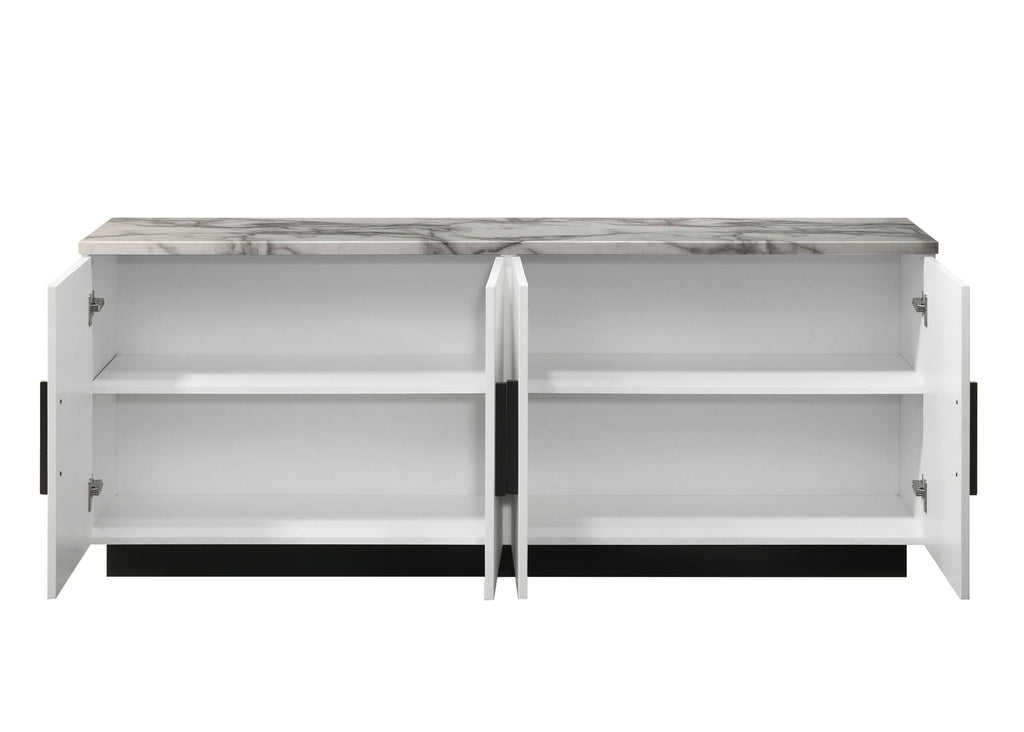 Matilda - Cabinet Console Table With White Faux Marble Top - White by Unique Piece Furniture