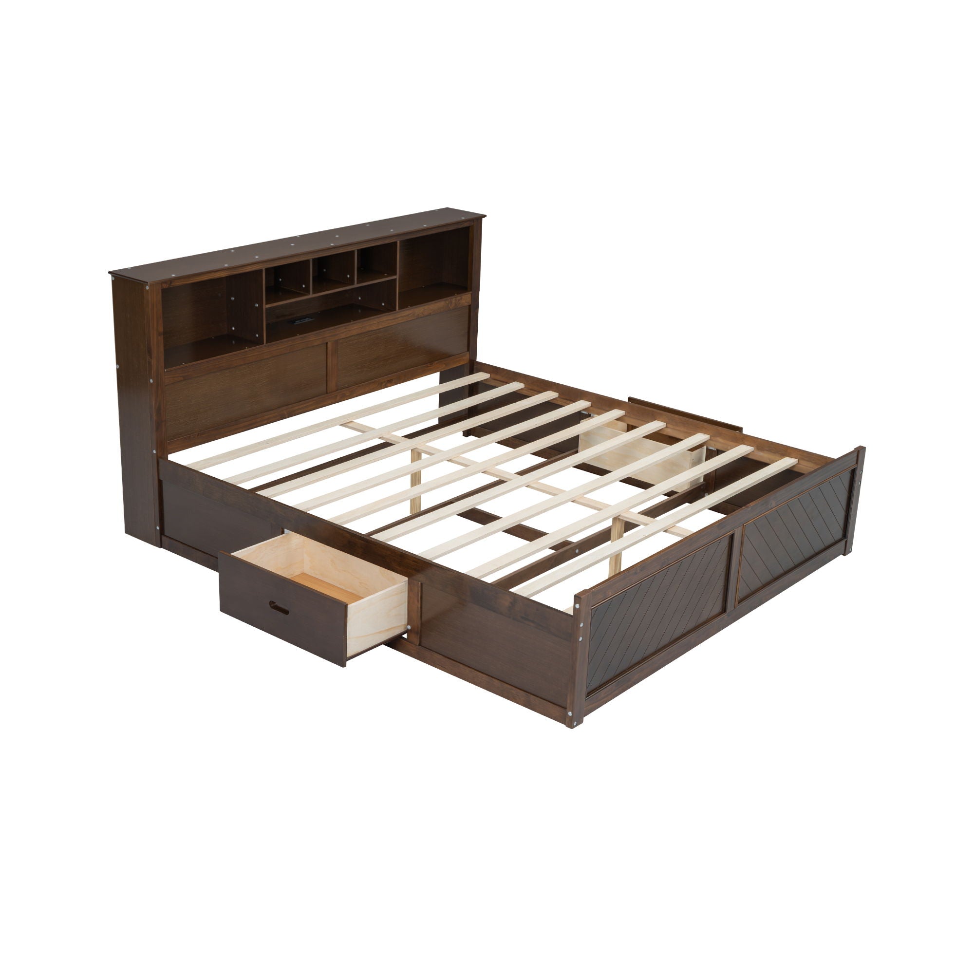 Platform Bed With Multi Storage Headboard, USB And Drawers by Unique Piece Furniture