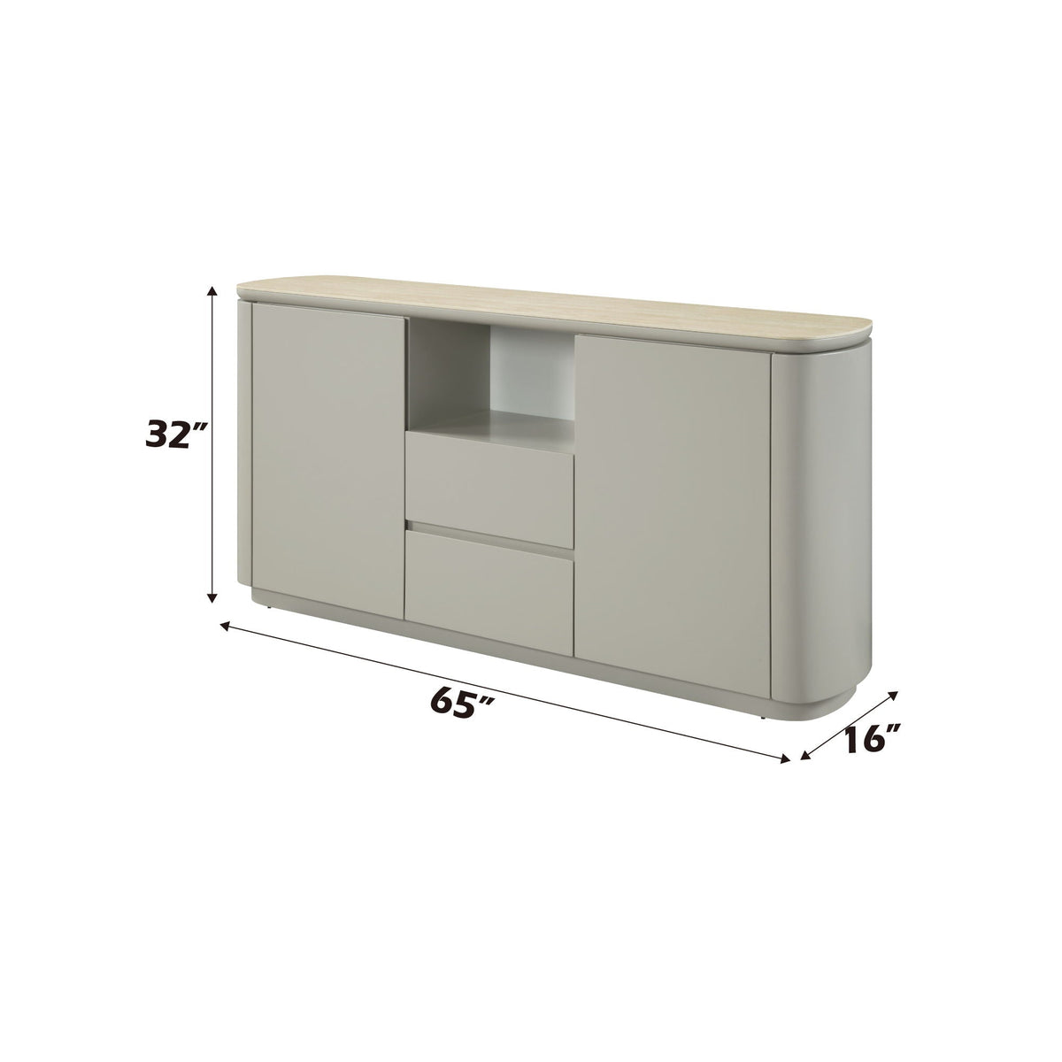 Ingram - Ceramic Top Server - Light Gray by Unique Piece Furniture