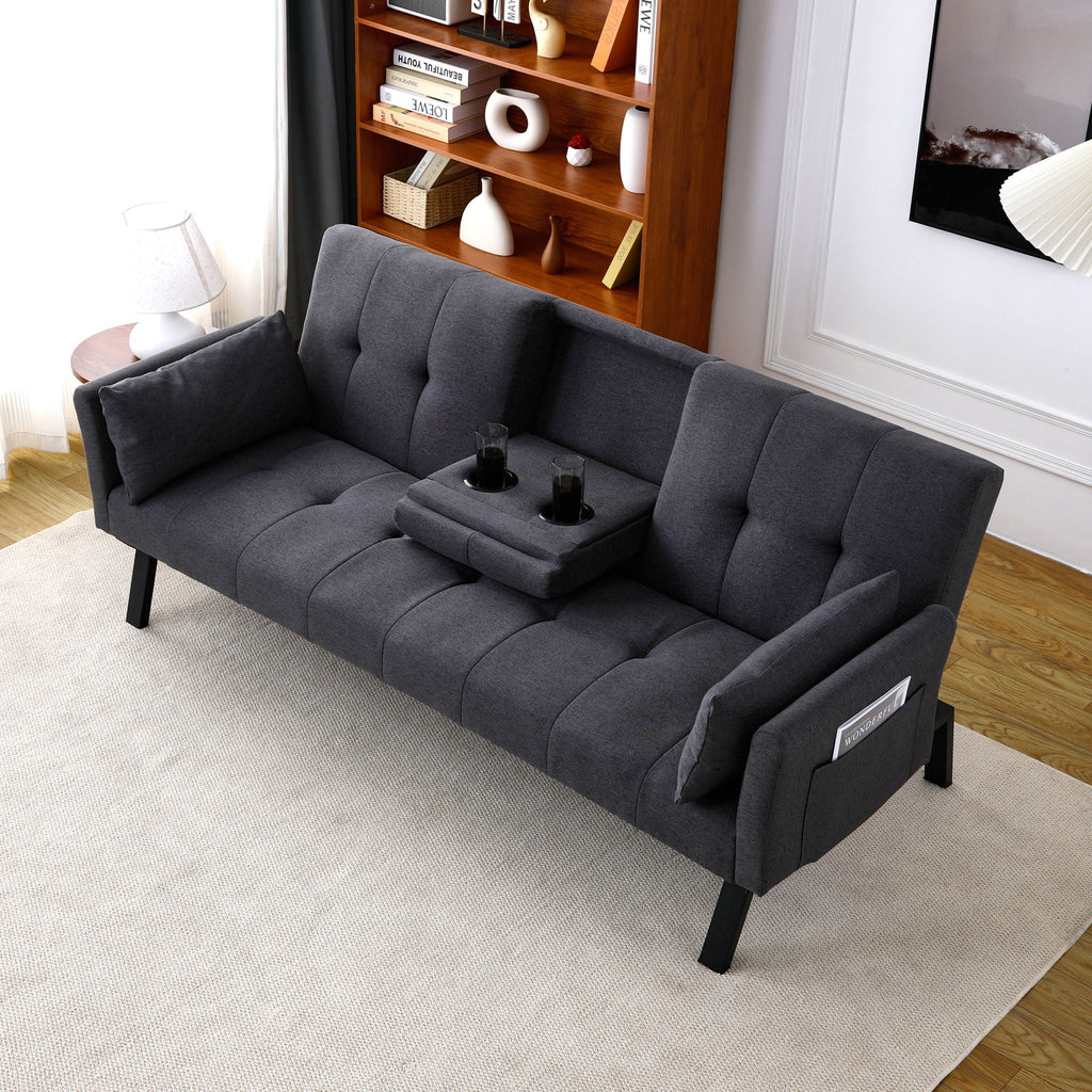 Sofa Bed With Foldable Design And Cup Holder by Unique Piece Furniture