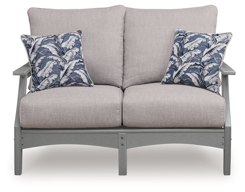Cove Beach - Loveseat With Cushion - Gray by Unique Piece Furniture