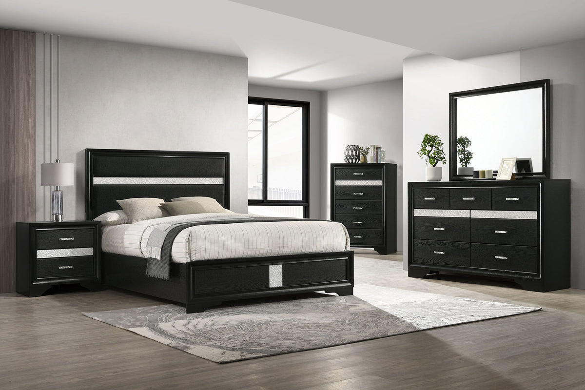 Miranda 5-piece Eastern King Bedroom Set Black by Unique Piece Furniture