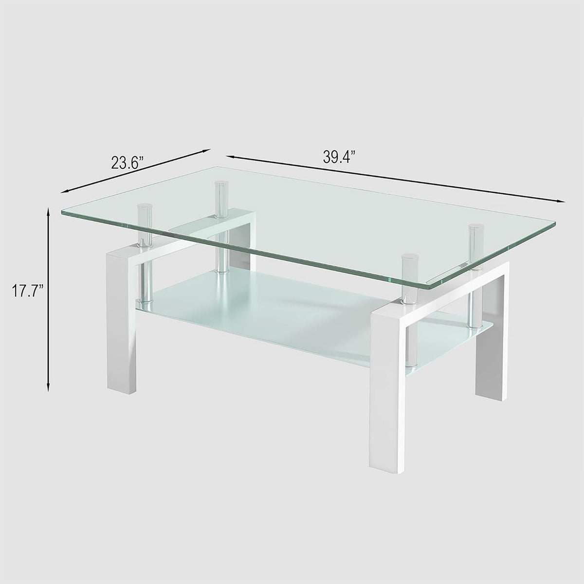Tempered Glass Table With Storage by Unique Piece Furniture