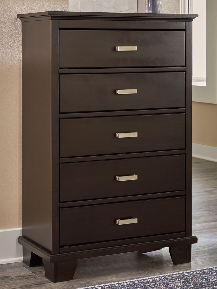 Covetown - Five Drawer Chest - Dark Brown by Unique Piece Furniture