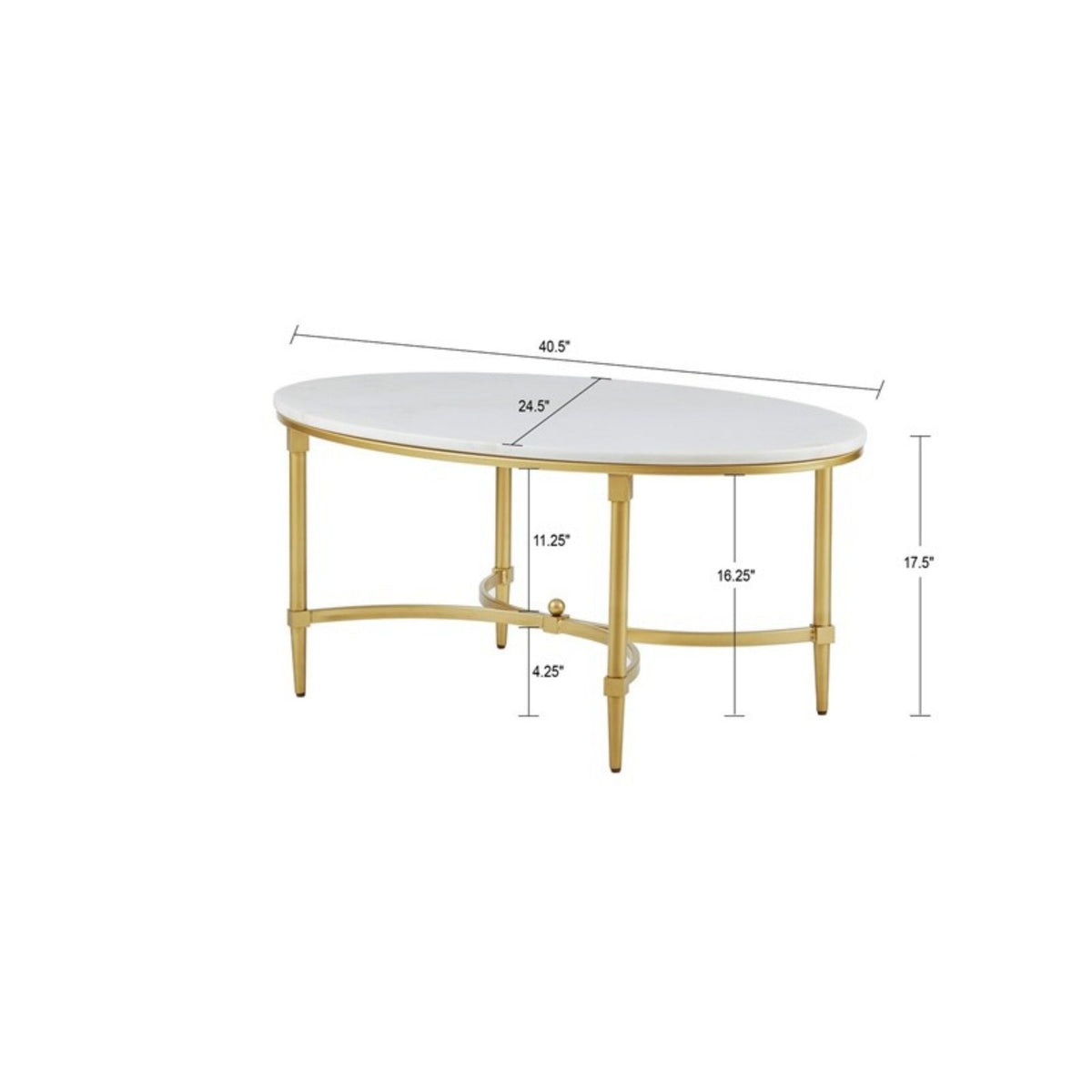 Bordeaux - Coffee Table - White / Gold by Unique Piece Furniture