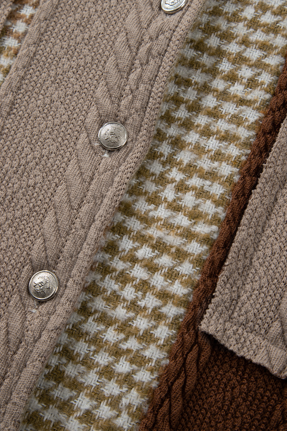 Pink Houndstooth Textured Patchwork Loose Shacket by Wild and Free Boutique