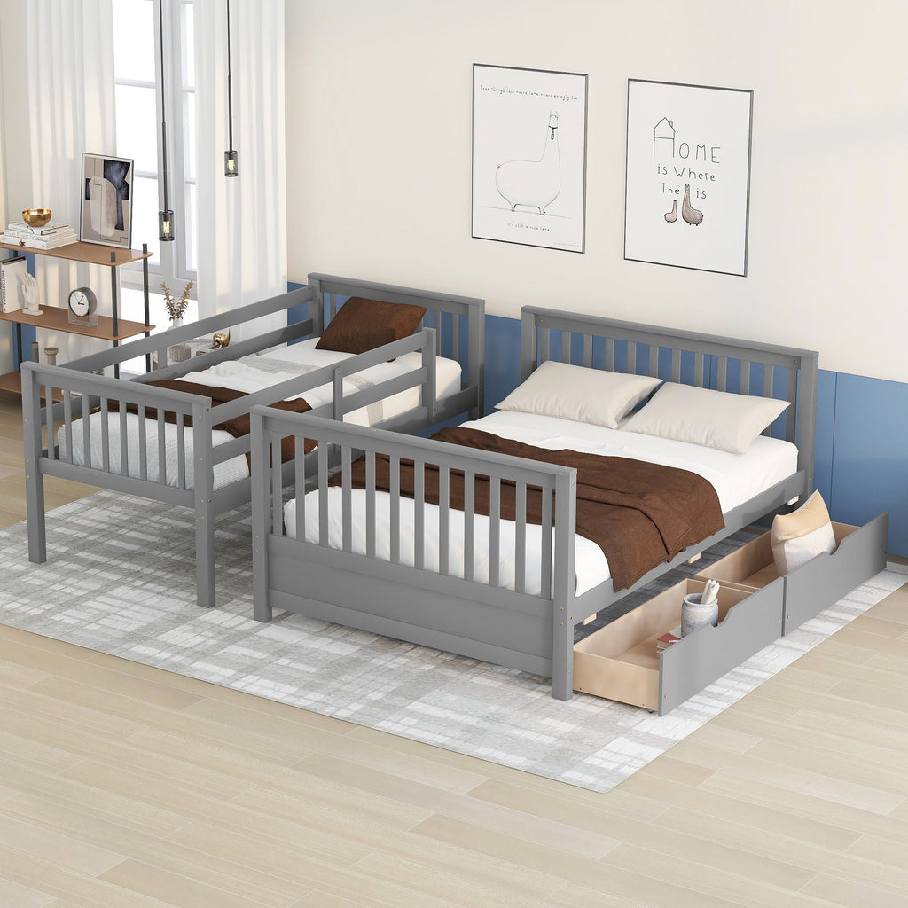 Bunk Bed With Ladders And 2 Storage Drawers by Unique Piece Furniture