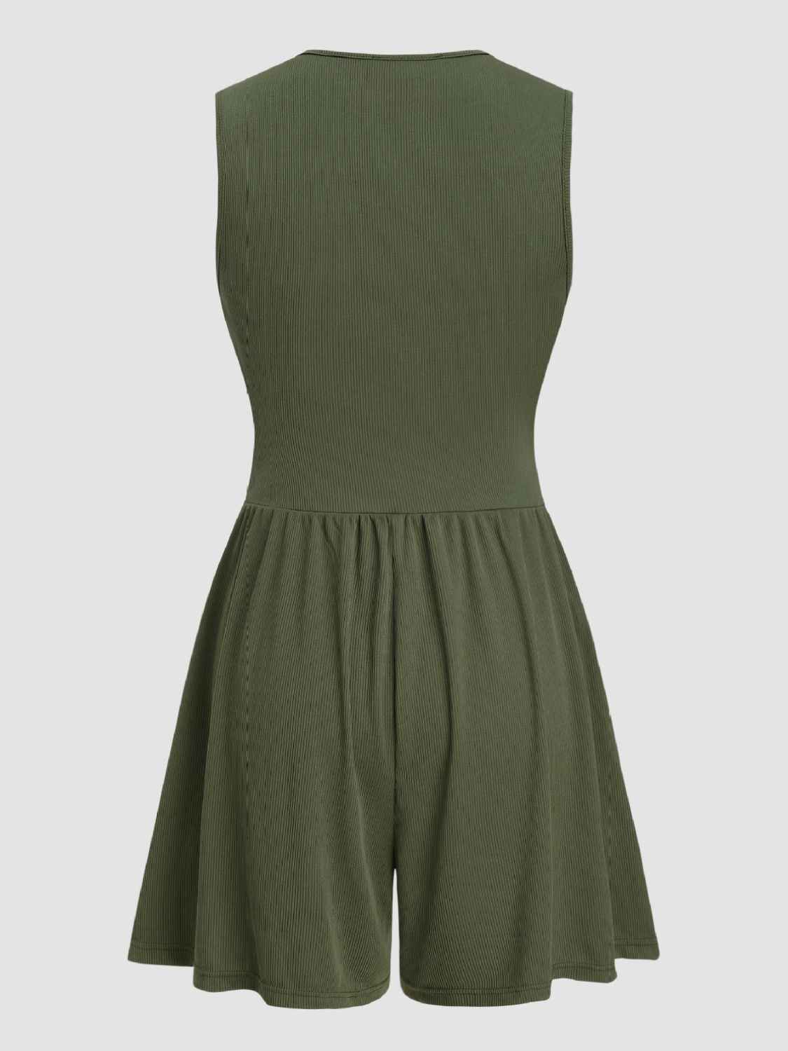 Ruched Plunge Sleeveless Romper by Wild and Free Boutique