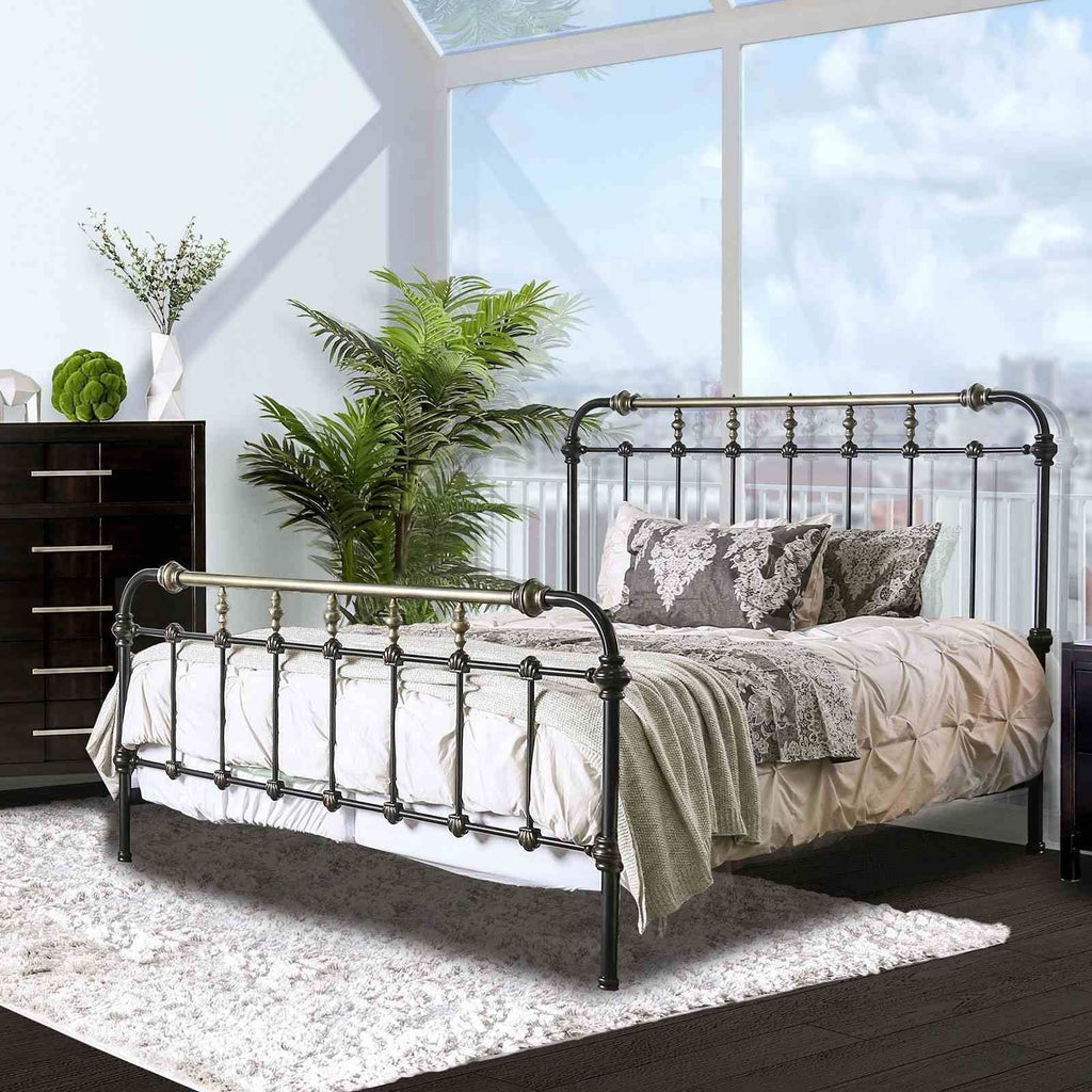 Transitional Style Bed With Accents by Unique Piece Furniture