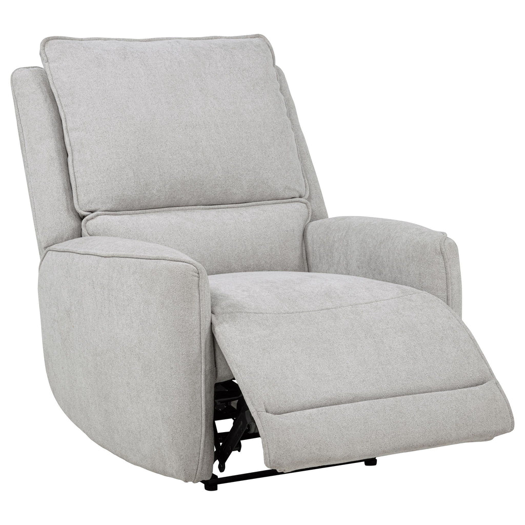 Sylmar Chenille Upholstered Power Recliner Dove Grey by Unique Piece Furniture