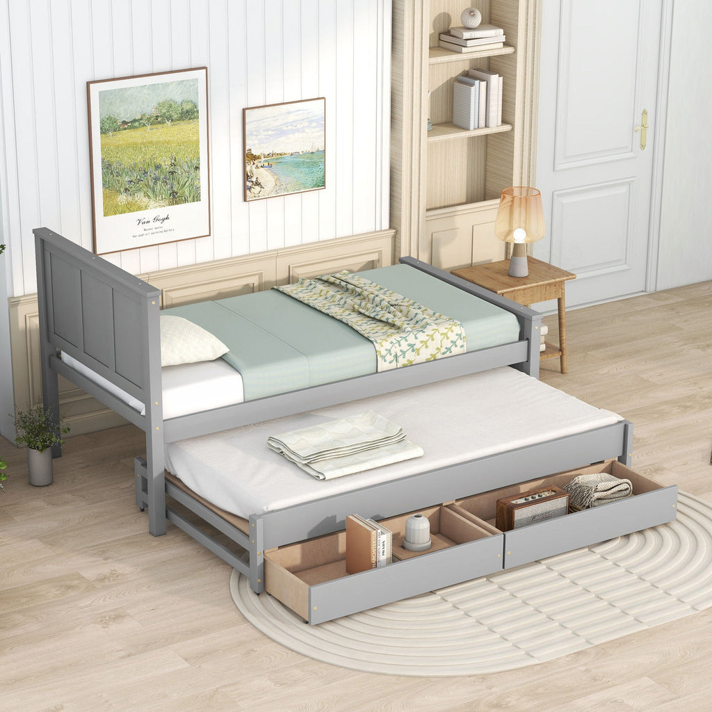 Platform Bed With Trundle And Drawers by Unique Piece Furniture