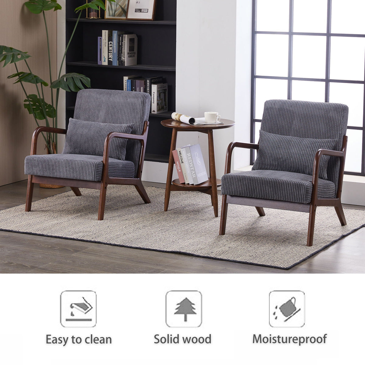 Accent Chair With Pillow And Wood Frame by Unique Piece Furniture