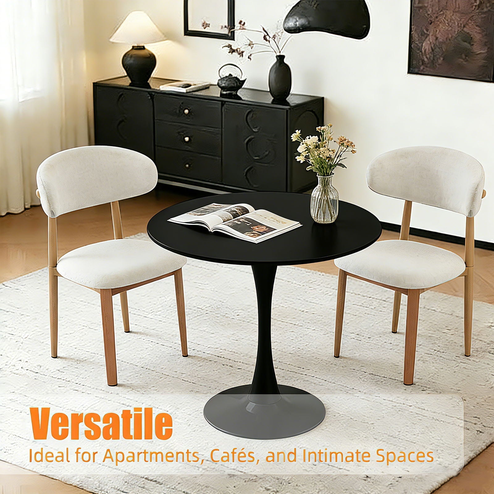 Round Dining Table With Tulip Style Base by Unique Piece Furniture