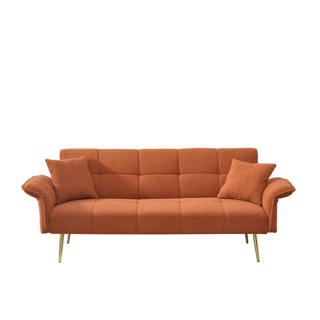 Convertible Double Futon Sofa Bed With Folding Armrests For Living Rooms by Unique Piece Furniture