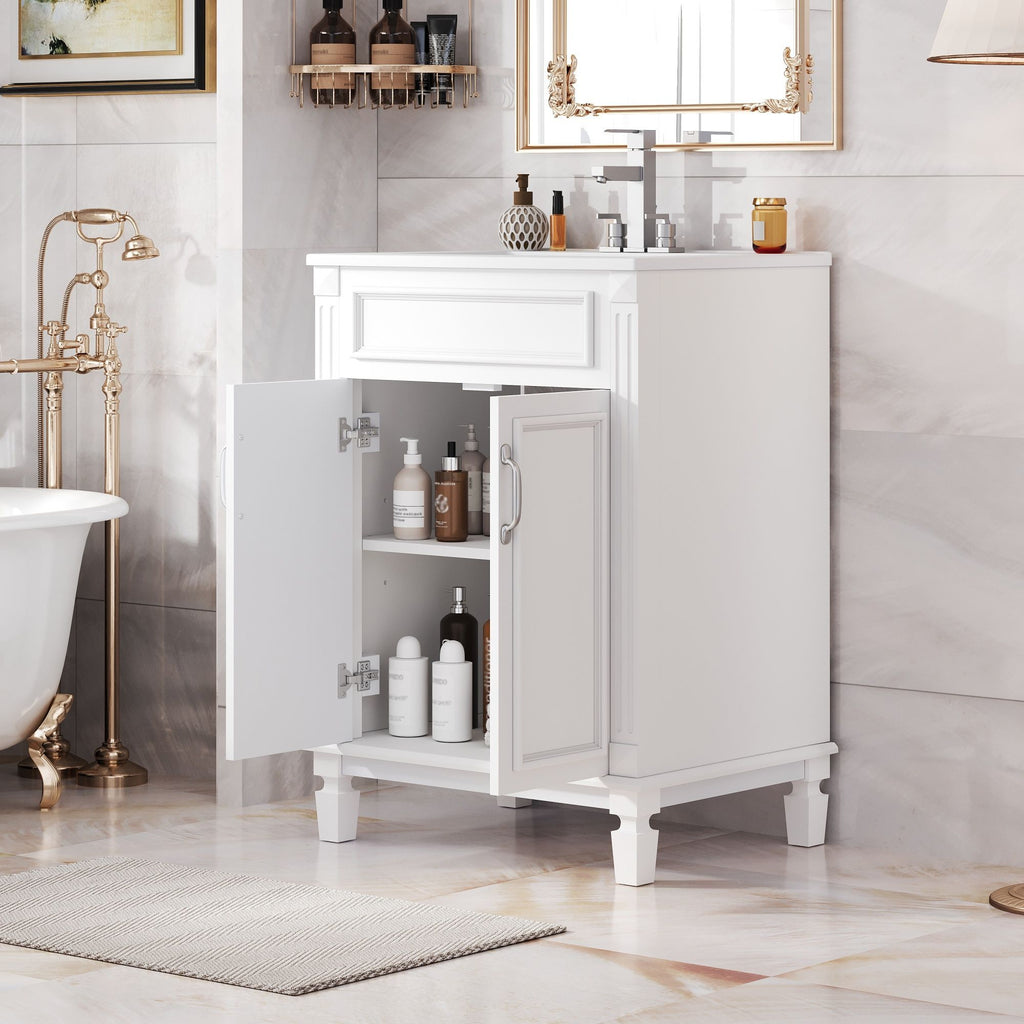 Bathroom Vanity With Top Sink, Cabinet With 2 Soft Closing Doors by Unique Piece Furniture
