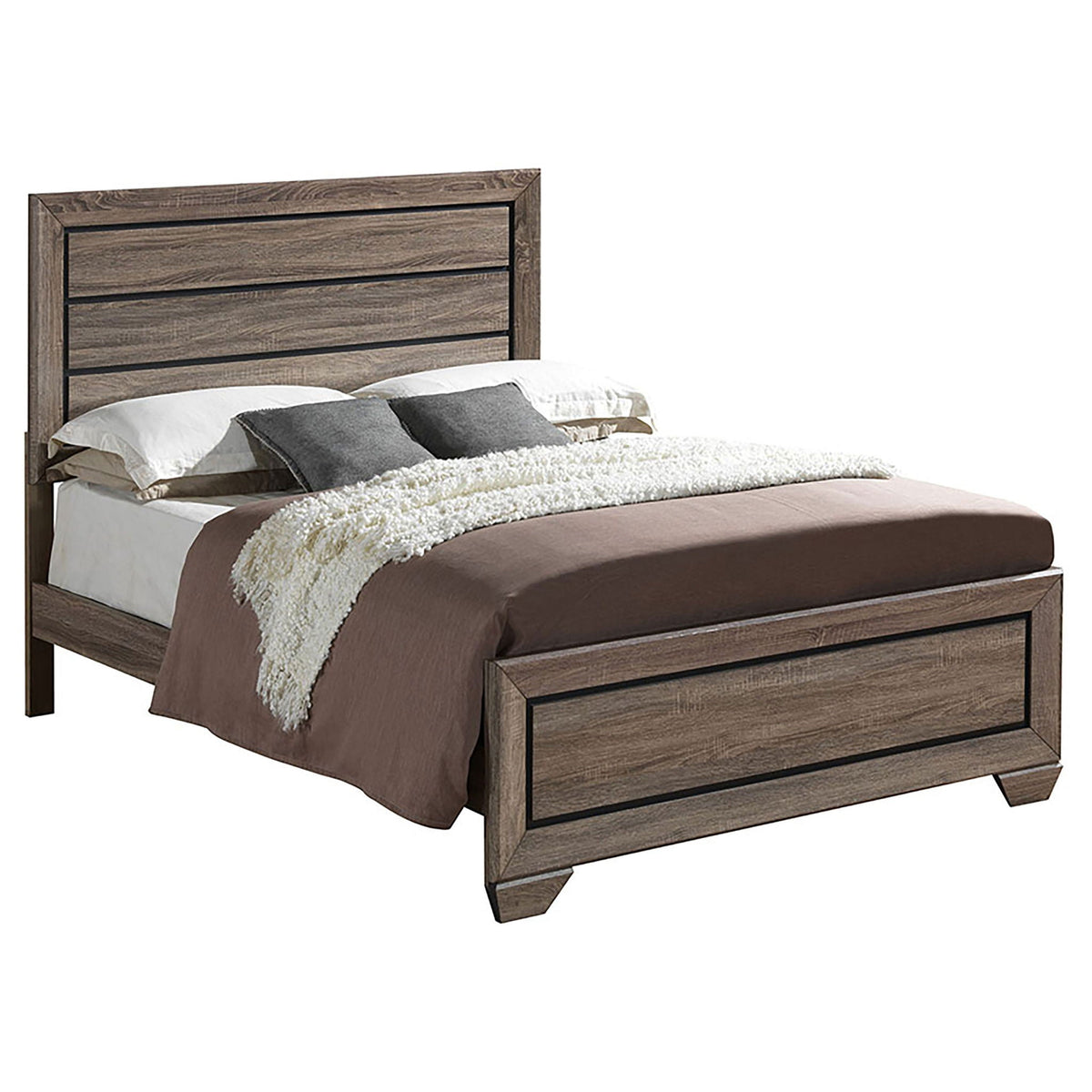 Kauffman 4-piece Queen Bedroom Set Washed Taupe by Unique Piece Furniture