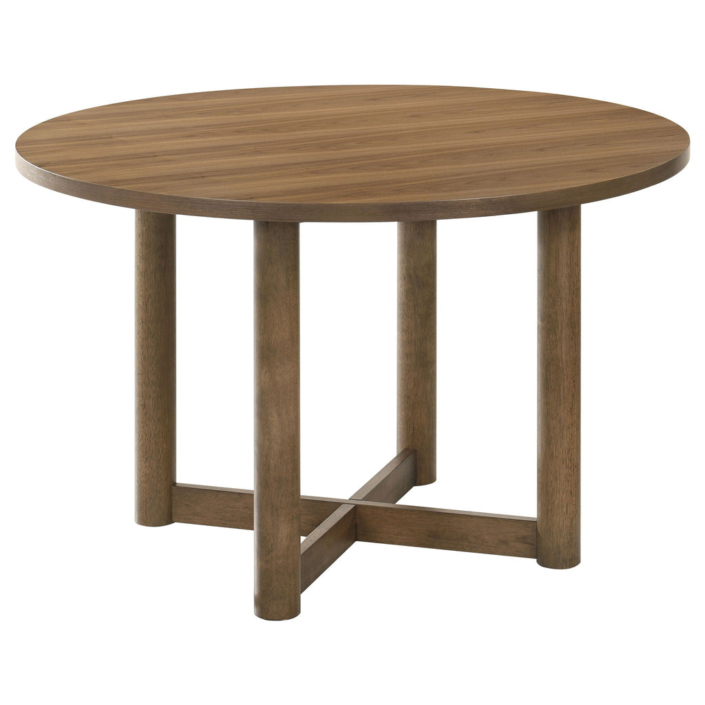Crestmore 5-piece 46-inch Round Wood Dining Table Set Walnut by Unique Piece Furniture