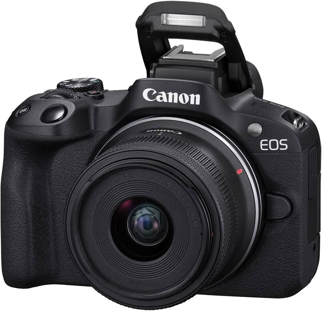 Canon EOS R50 4K Mirrorless Camera with RF-S 18-45mm f/4.5-6.3 IS STM Lens (Open-Box) by DailySale