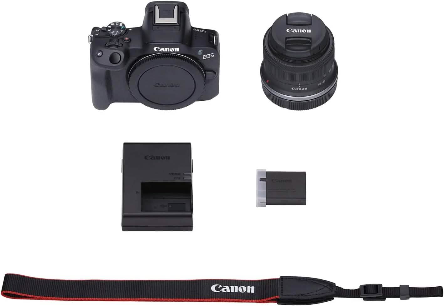 Canon EOS R50 4K Mirrorless Camera with RF-S 18-45mm f/4.5-6.3 IS STM Lens (Open-Box) by DailySale