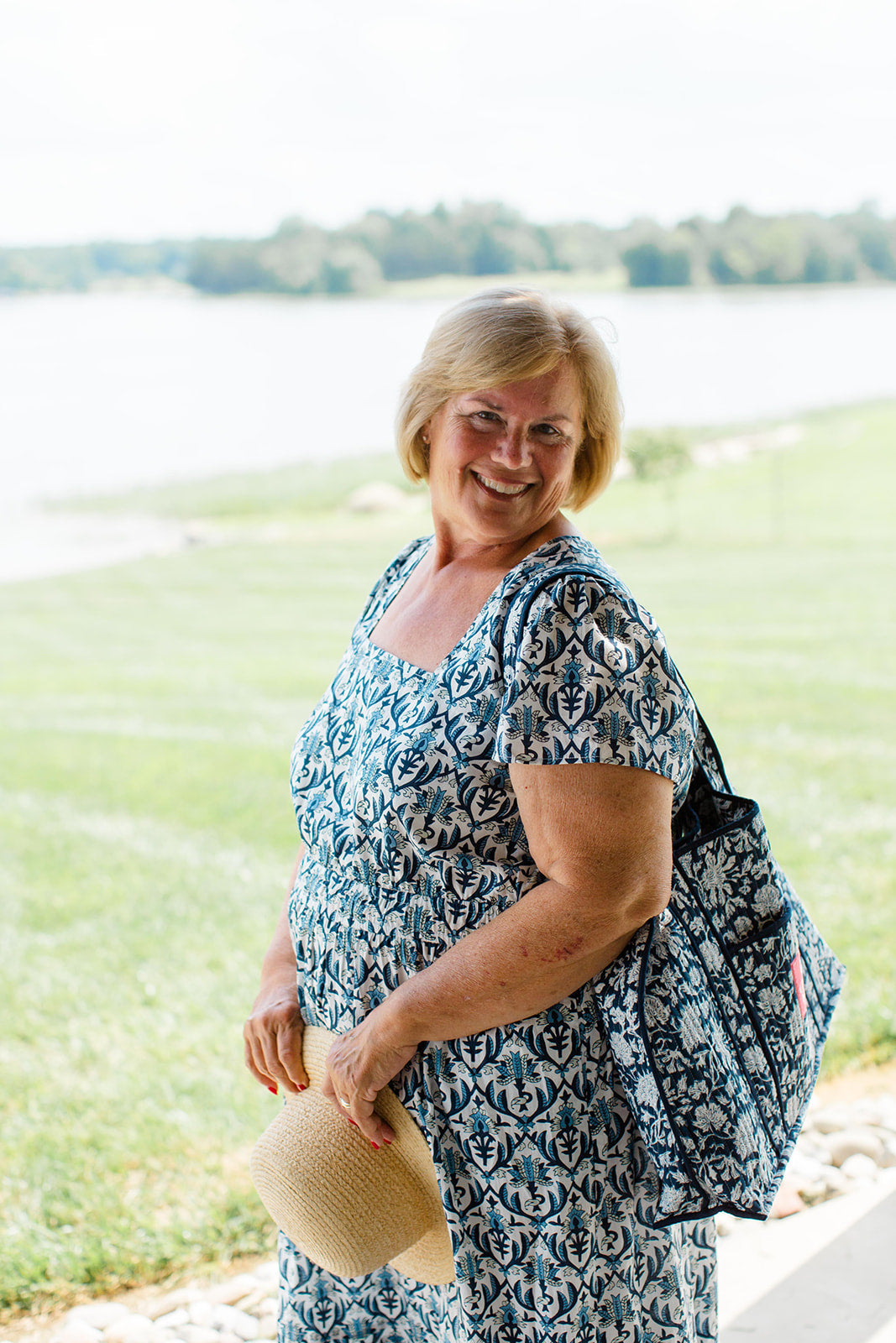The Allison Dress in Navy Trellis - Final Sale by Carla Kiley Collection