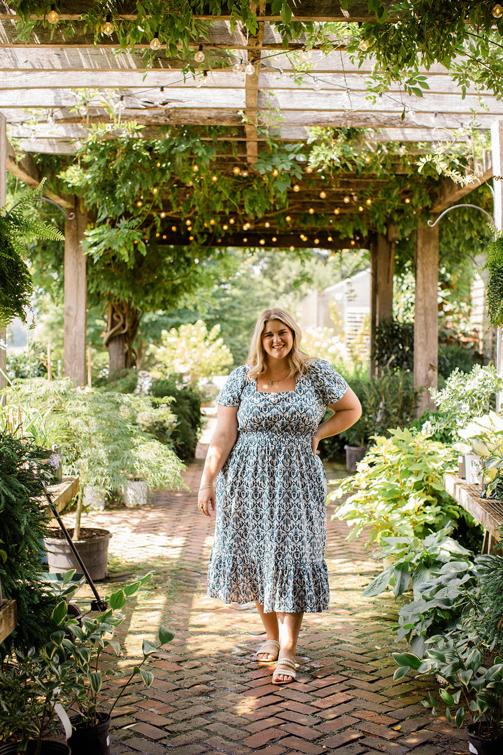 The Allison Dress in Navy Trellis - Final Sale by Carla Kiley Collection