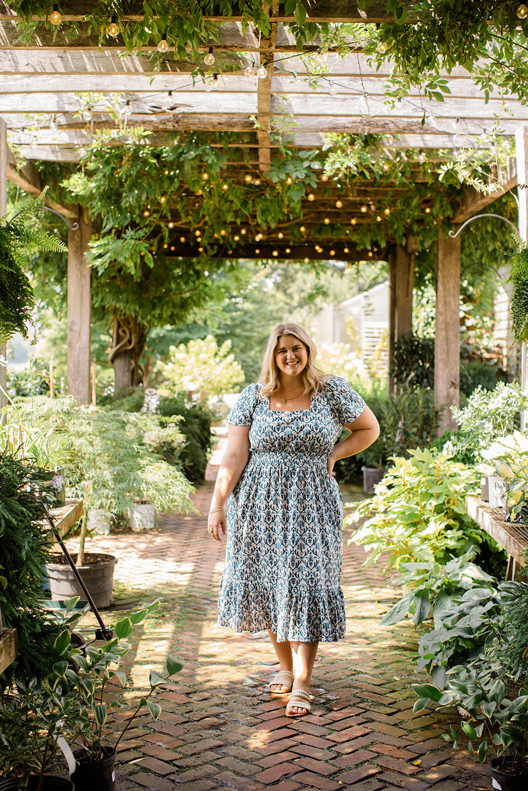 The Allison Dress in Navy Trellis - Final Sale by Carla Kiley Collection