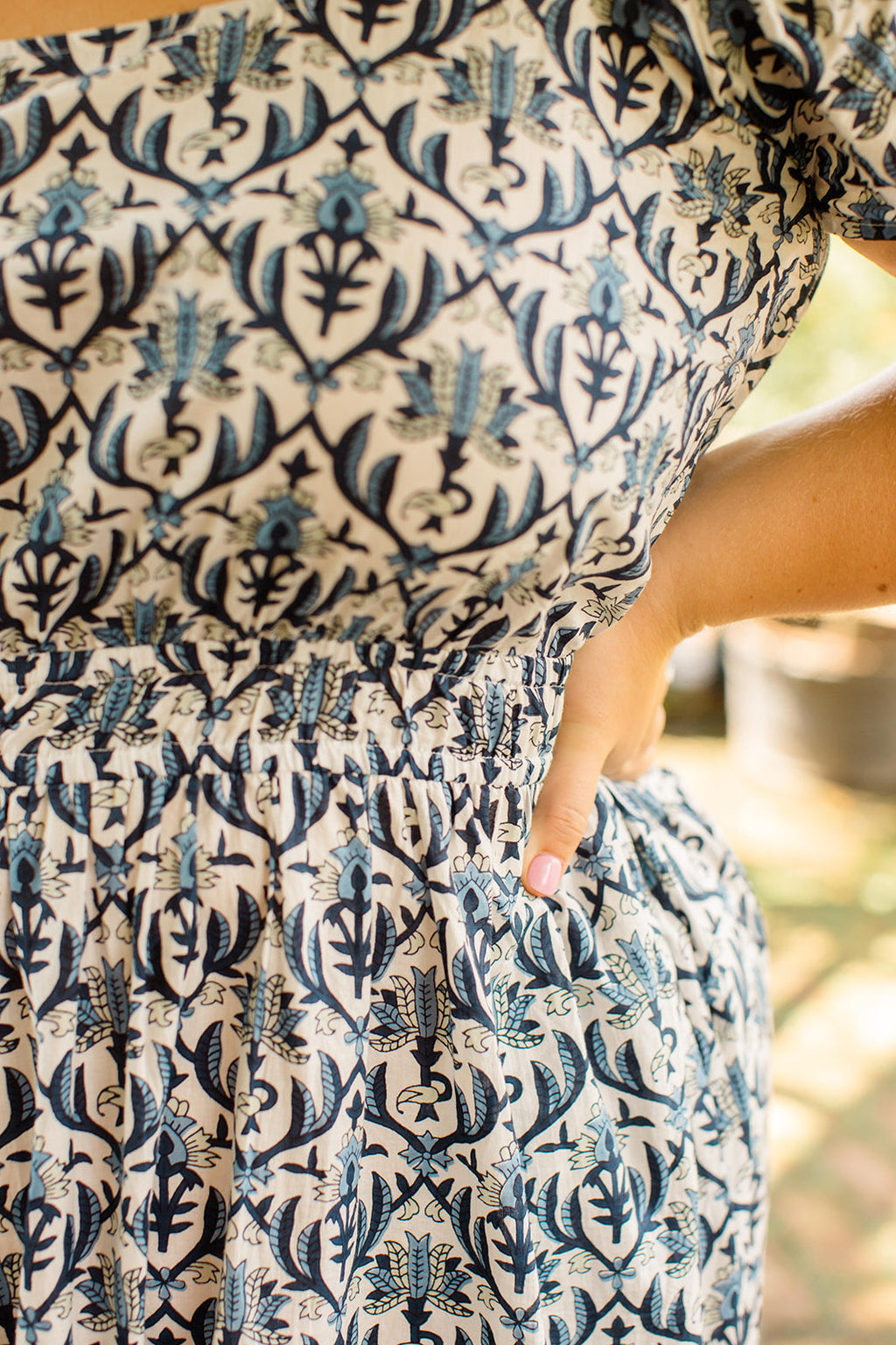 The Allison Dress in Navy Trellis - Final Sale by Carla Kiley Collection
