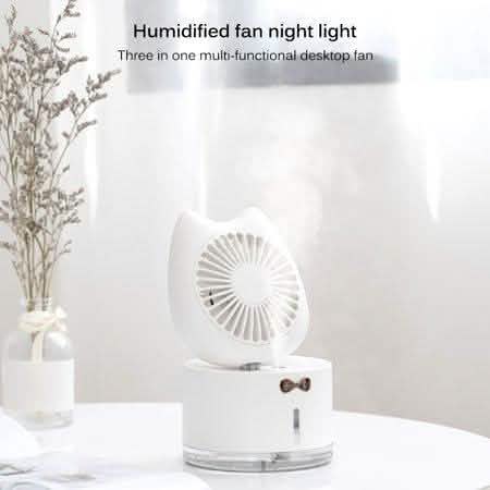 Cartoon Cat Fan Humidifier USB Charging Desktop Mute Hydrating Humidifier by DailySale