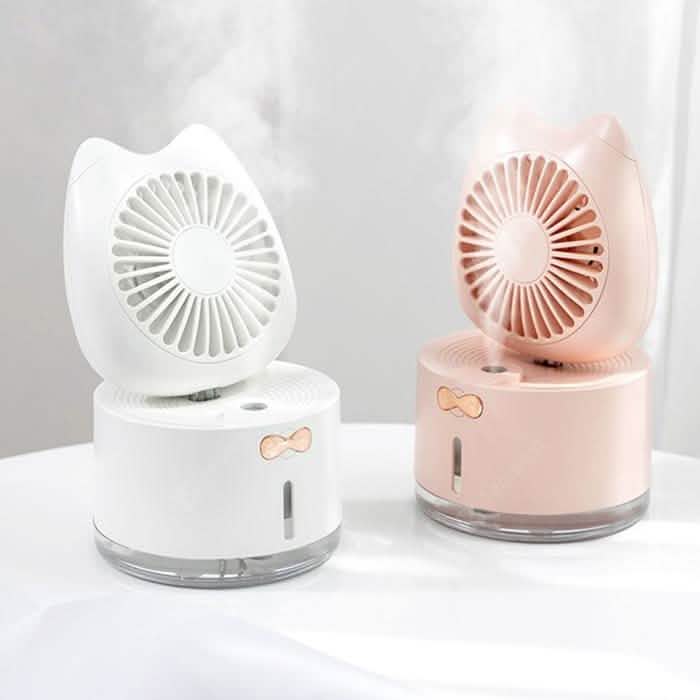 Cartoon Cat Fan Humidifier USB Charging Desktop Mute Hydrating Humidifier by DailySale