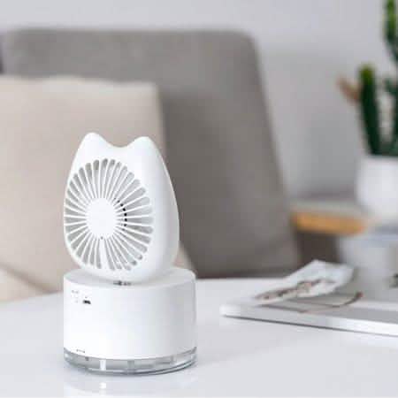 Cartoon Cat Fan Humidifier USB Charging Desktop Mute Hydrating Humidifier by DailySale