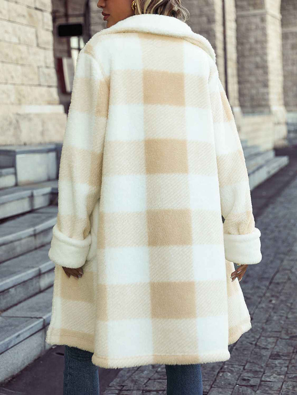 Plaid Button Down Coat with Pockets by Wild and Free Boutique