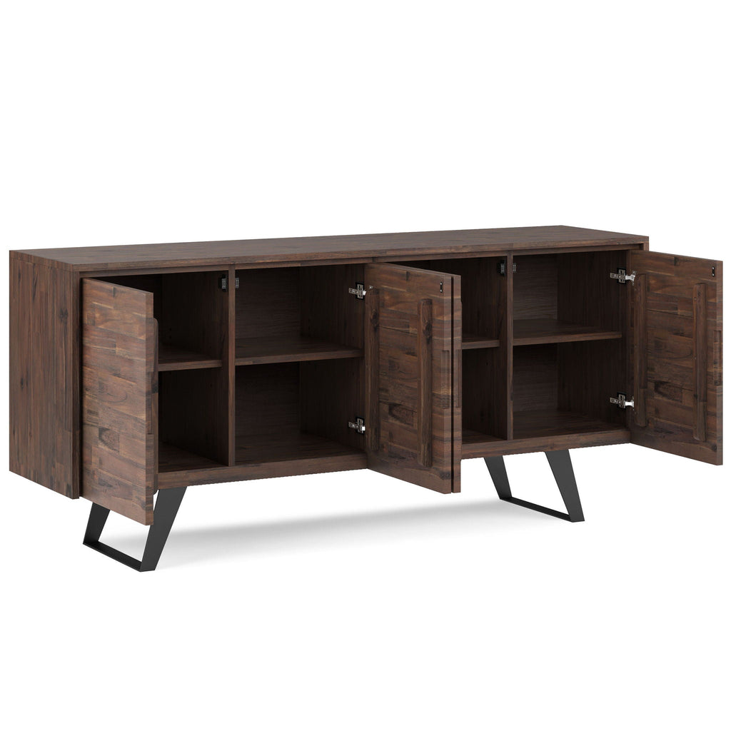 Lowry - Large 4 Door Sideboard Buffet - Distressed Charcoal Brown by Unique Piece Furniture