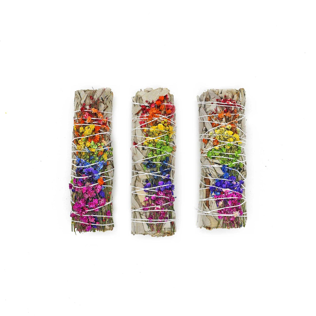 'Energy Wheel' Floral White Sage Smudge Stick (4 in.) by Sacred Crystals