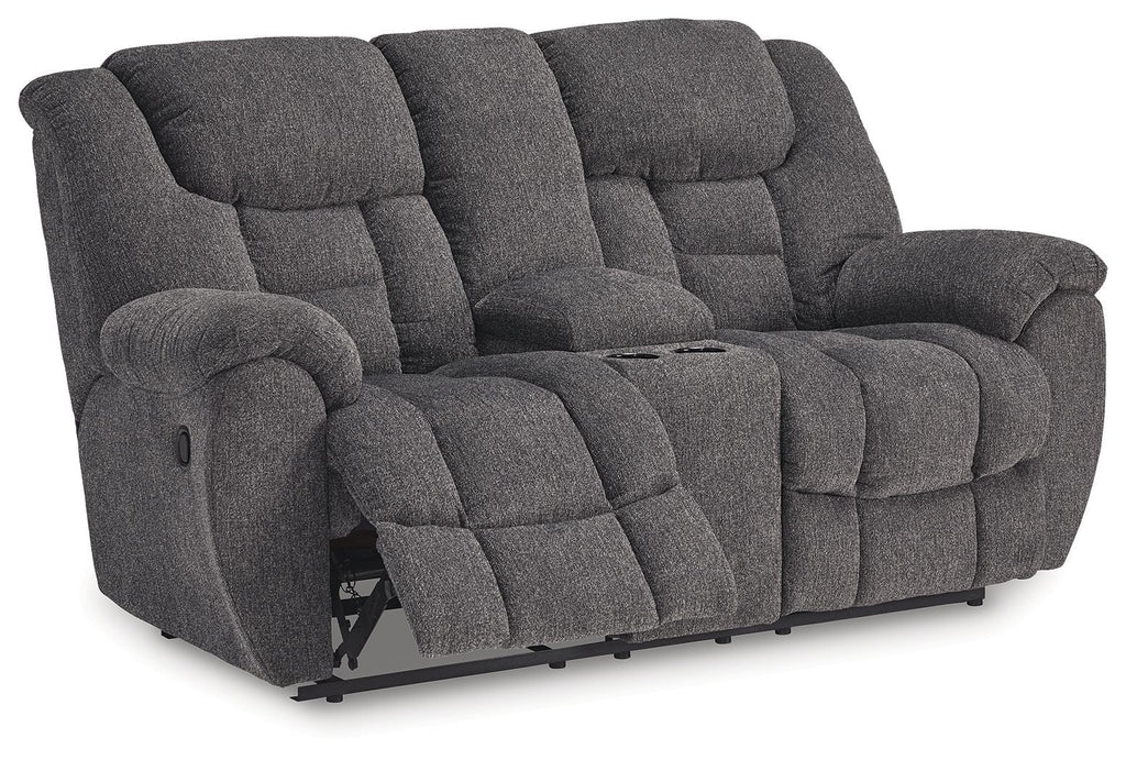 Foreside - Dbl Reclining Loveseat with Console - Charcoal by Unique Piece Furniture